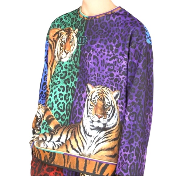 🆕 Dolce & Gabbana Tiger-Print long sleeve sweater - Purple - Picture 3 of 6